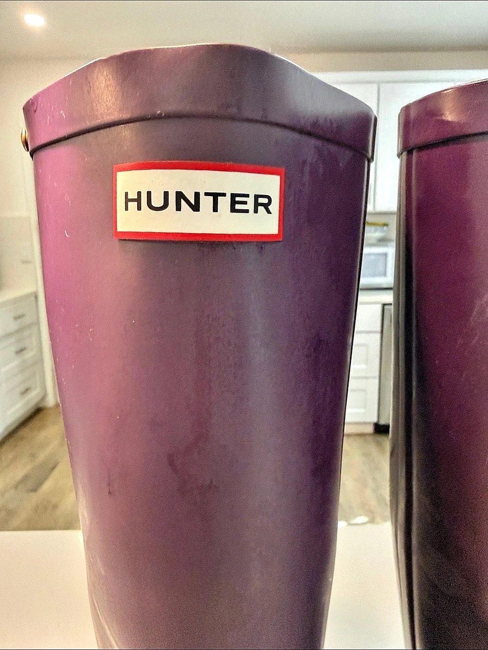 Hunter Andora Tall Wedge Rain Boots Purple๐๐ - Picture 3 of 16
